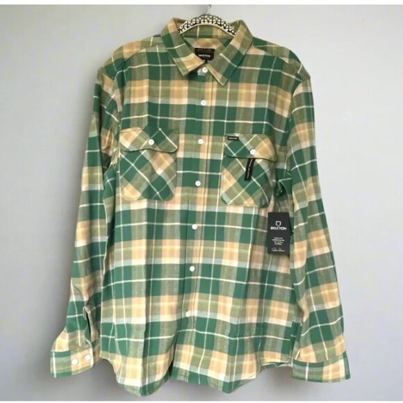 Brixton Other - Brixton Bowery Flannel Shirt Mens Extra Large Green Plaid  Button Down Gorpcore